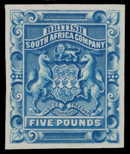 BSAC Rhodesia 1897 8d green & mauve/buff Coat of Arms block of 4 sg 72 used. 